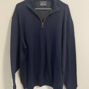 Cremieux Reversible Blue & Gray 1/4 Zip Pullover men's XL NWT